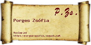 Porges Zsófia névjegykártya